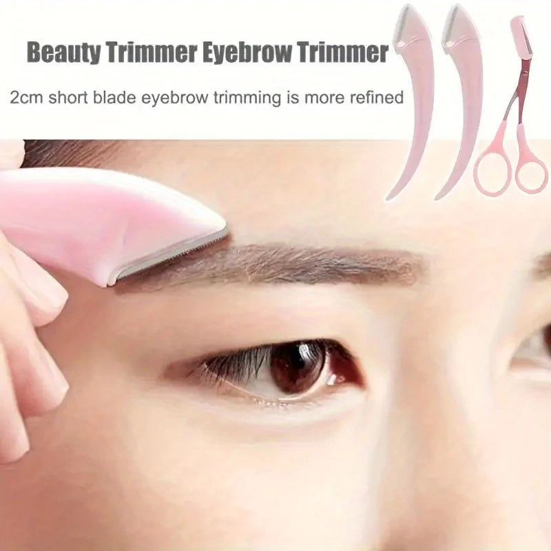 Eyebrow Trimmer Set, Precision Trimming Scissors, Curved Eyebrow Trimmer And Comb - For On-The-Go Eyebrow Grooming
