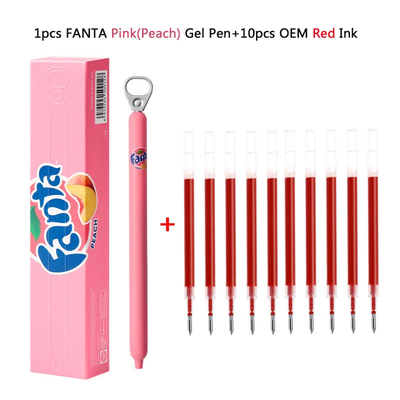 KACO x Fanta Pull-Tab Gel Pens,Creative Ins Signature Pen,0.5mm Quick Drying&Comfortable Grip Fun&Stess Relief Kawaii Stationery