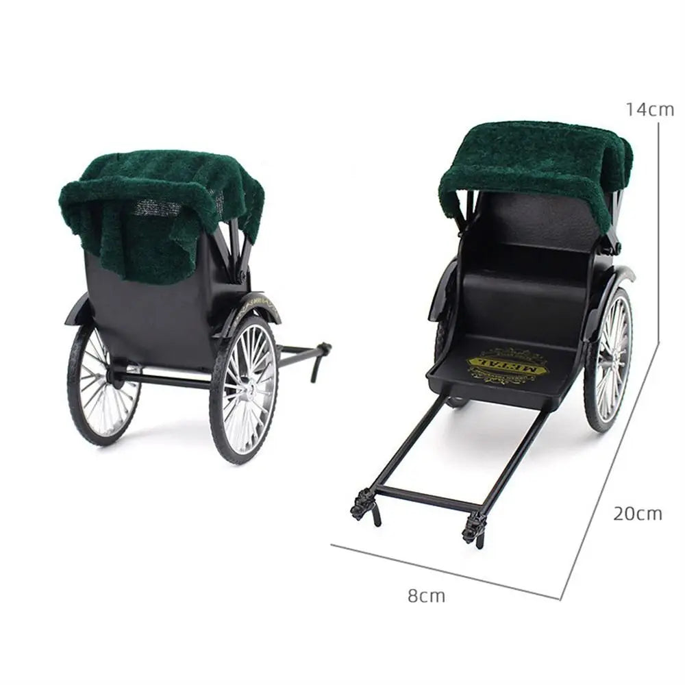 Kids Toy Vintage Classic Tricycle Model Metal Diecast Three Wheeled Simulation Tricycle Toy 1:12 Alloy Model Collectibles Gift