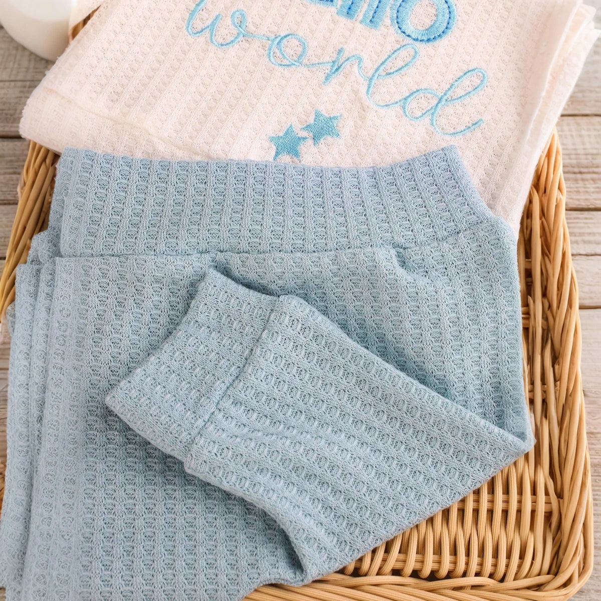 Hello World Newborn Photo Outfit, 3 Pieces