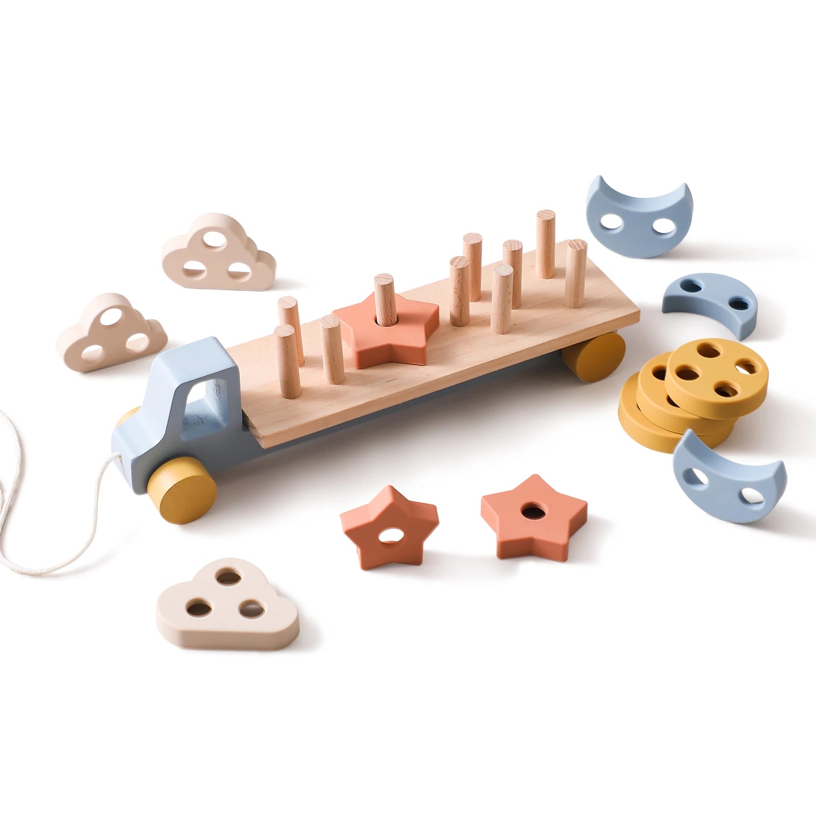 Wooden Train Birthday Toy Montessori Toys Baby Educational Toys Wooden Trolley Number Of Wood Baby's Toys Baby Learning Toys