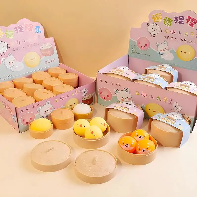 Dumpling Squishy Toys Cartoon Dumpling Anti Stress Ball Pinch Vent Fidget Sensory Toys Squishy Tabas Abreact SquishSurprise Gift