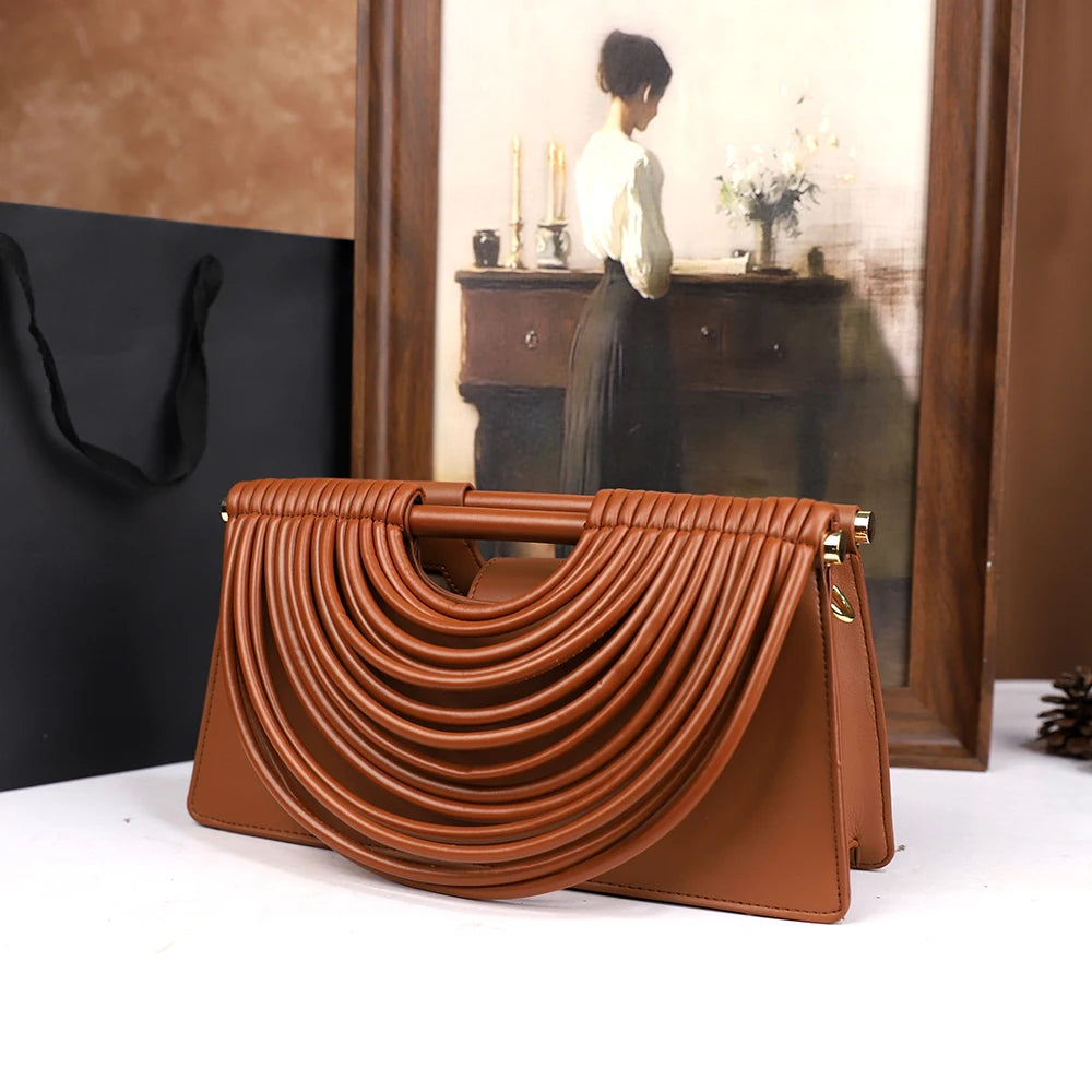Women's Woven Line Tassel Tote Handbag