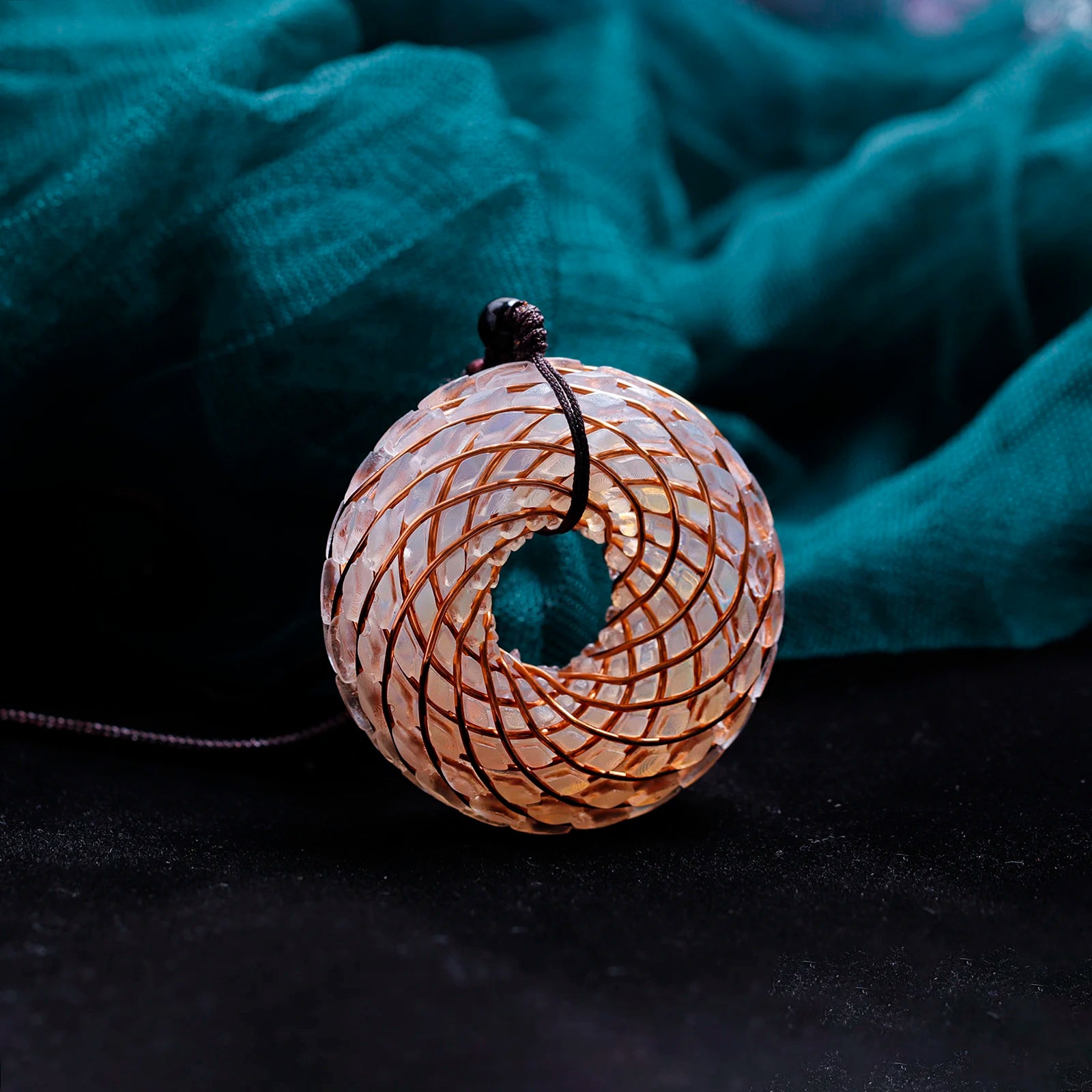 Rodin Coil & Amethyst  Orgone Pendant Necklace, Handmade pendant jewelry ，Adjustable Chain for Women & Men