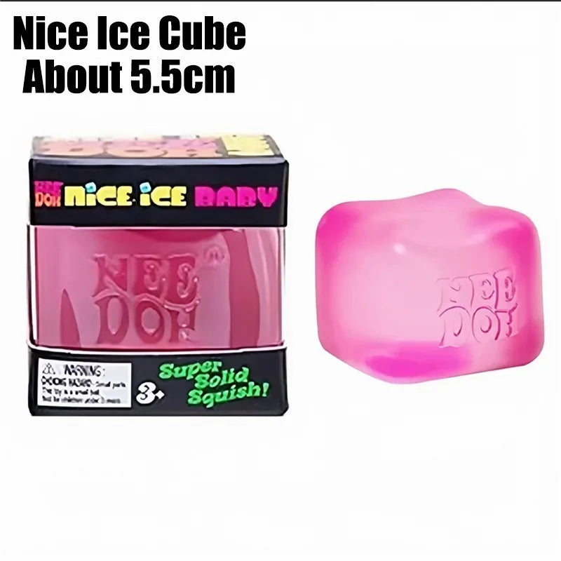 Needoh Nice Berg Giant Sensory 7.5cm Cube Mini 4 Pack Baby Teenie Cube Sensory Slow Rebound Stress Reliever Anti-Anxiety Toy