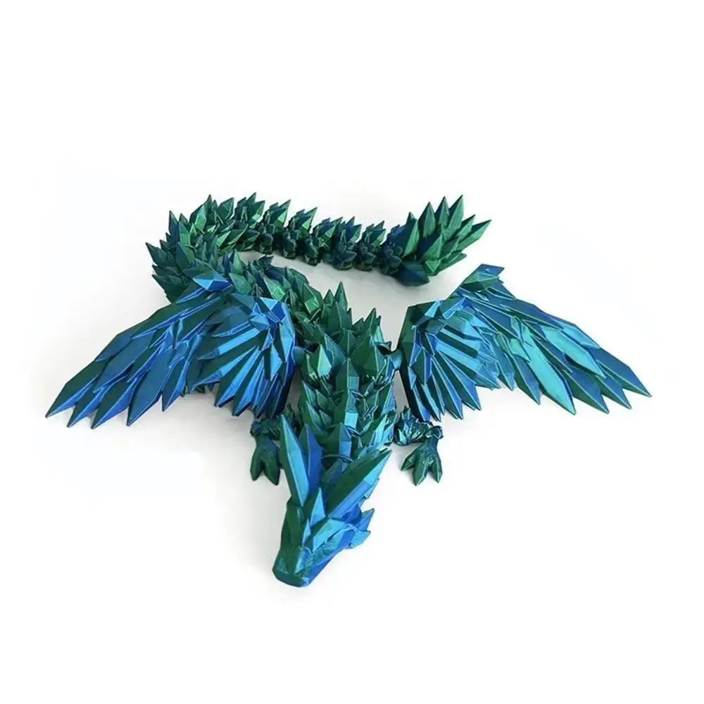3D Printed Winged Dragon Figurine - Articulated Flying Dragon Ornament