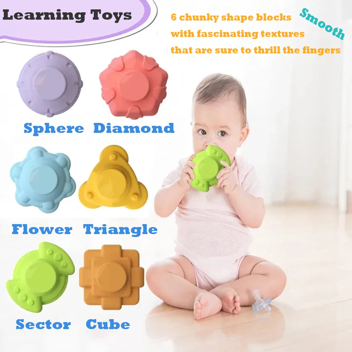 Montessori Baby Toys 18 Months+ | Colorful Sorting Blocks Sensory Learning Game