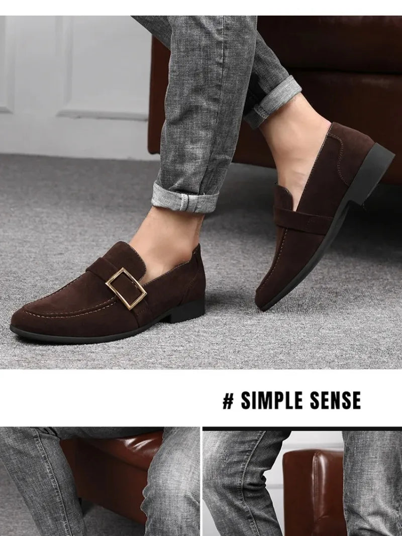 2026 Men's Dress Shoes Britain Casual Shoes High End Designer Suede Loafers for Man Luxury Banquet Wedding Shoes Zapatos Hombre