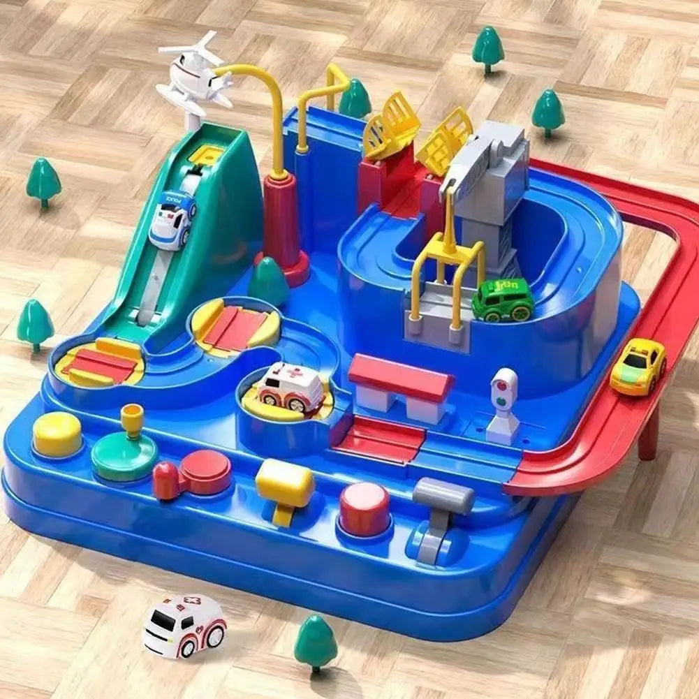 Electric Track Parking Building Car Toy Racing Rail Car Train Track Toy for Children Gifts Adventure Toys Brain Table Game