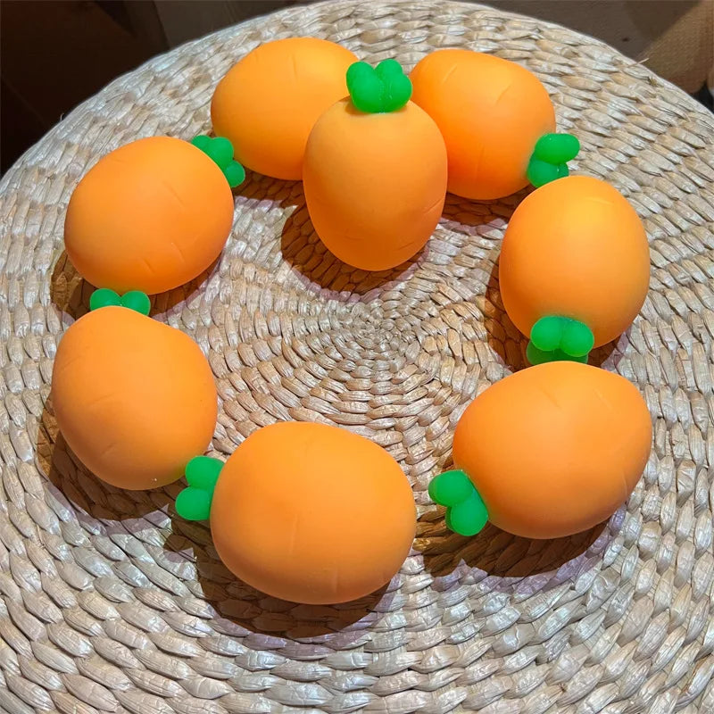 Stress-Relief Carrot Squeeze Toy, Imitation Vegetable Slow Rebound Ball, Soft Non-Toxic Decompression Fidget Toy for Children