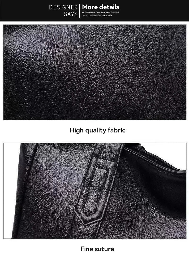 Women's Vintage Large Capacity PU Tote Shoulder Bag