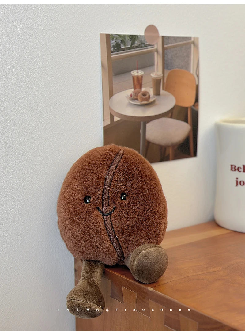 Jellycat-Style Coffee Bean Plush Toy | Soft Stuffed Food Doll — Cute Home Decor & Gift