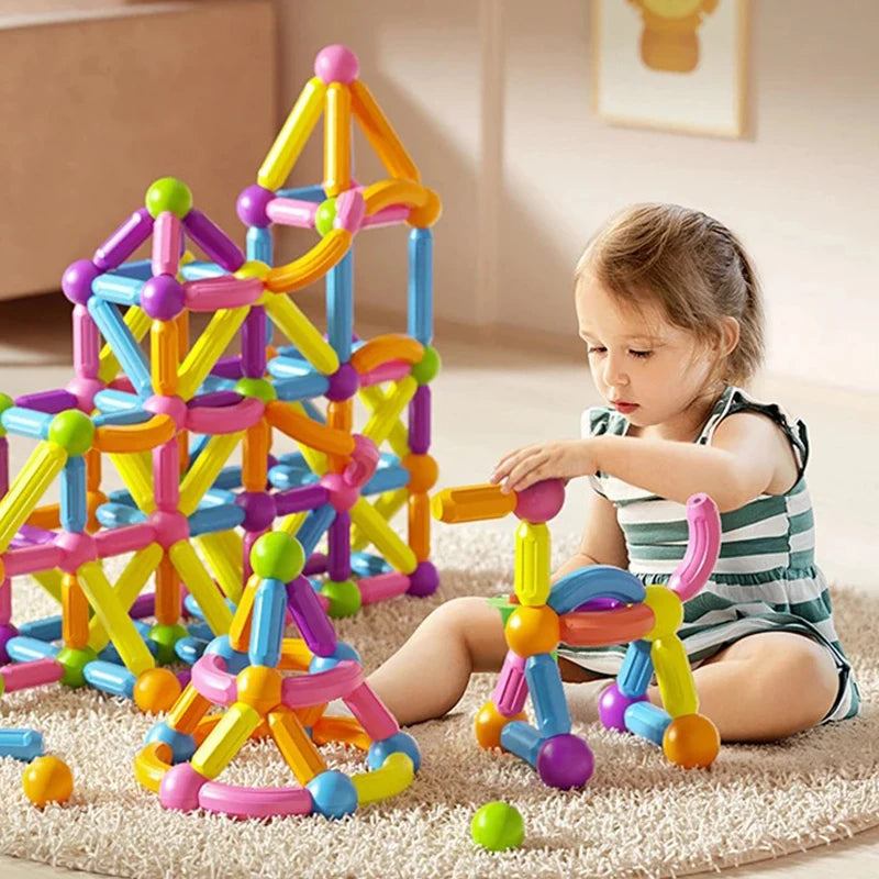 Magnetic Ball & Stick Construction Set | Montessori Educational Toy | 10–188 Pieces | Ages 3+