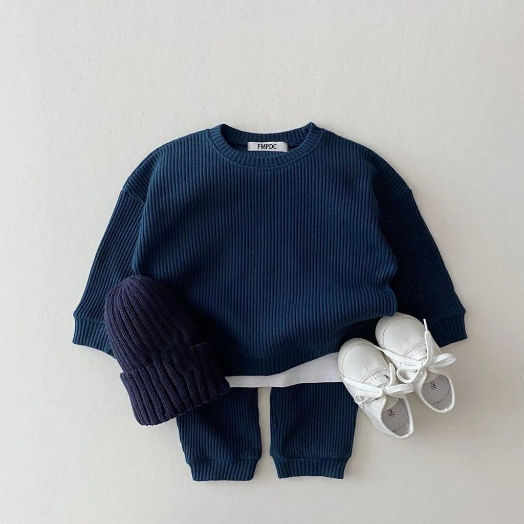 Baby & Toddler Unisex Waffle Cotton Tracksuit Set