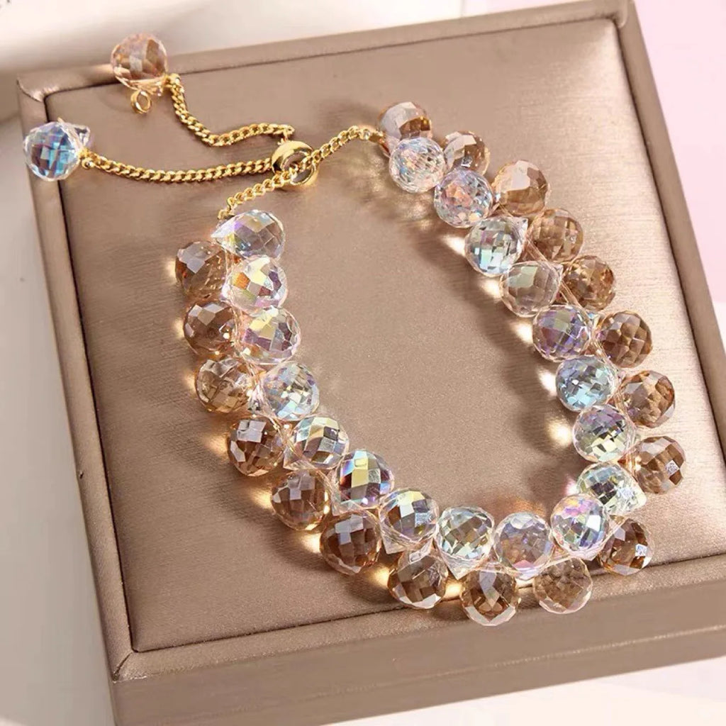 Bracelet for Women Girls Exquisite Zircon Handmade Beads Charm Bracelets Brilliant Purple Crystal Jewelry Gift