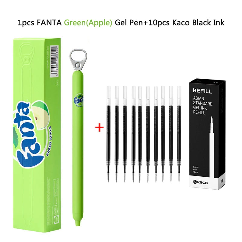 KACO x Fanta Pull-Tab Gel Pens,Creative Ins Signature Pen,0.5mm Quick Drying&Comfortable Grip Fun&Stess Relief Kawaii Stationery