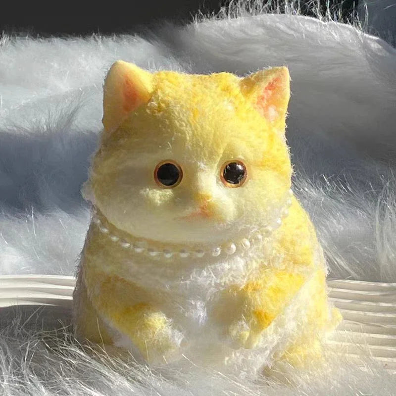 Taba Squishy Cute Flocking Cat  Fidget Toy Extra Large Sensory Stress Relief Toy for Kids Adults Anxiety Relaxation Squeeze Gift