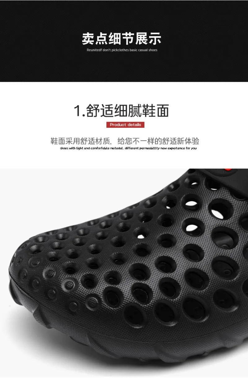Summer Shoes Men Clogs Eva Slippers Men Flat Sandals Breathable Hole Shoes Men Beach Home Leisure Slides Men Summer Shoes
