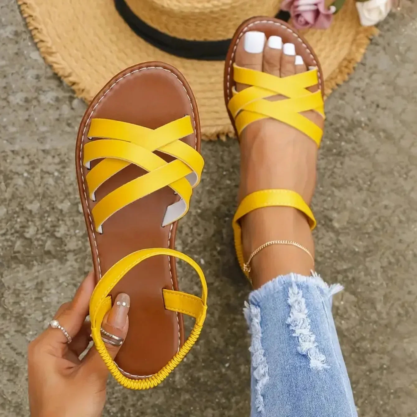Women's Roman Strap Flat Sandals