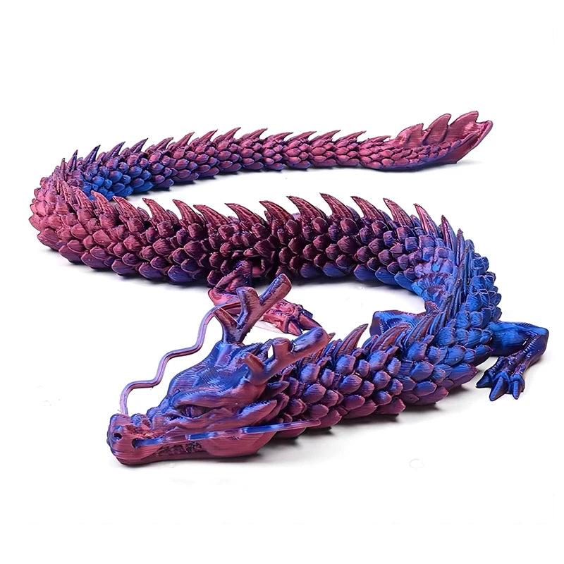 3D Printed Chinese Dragon Figurine - Movable Joints Collectible