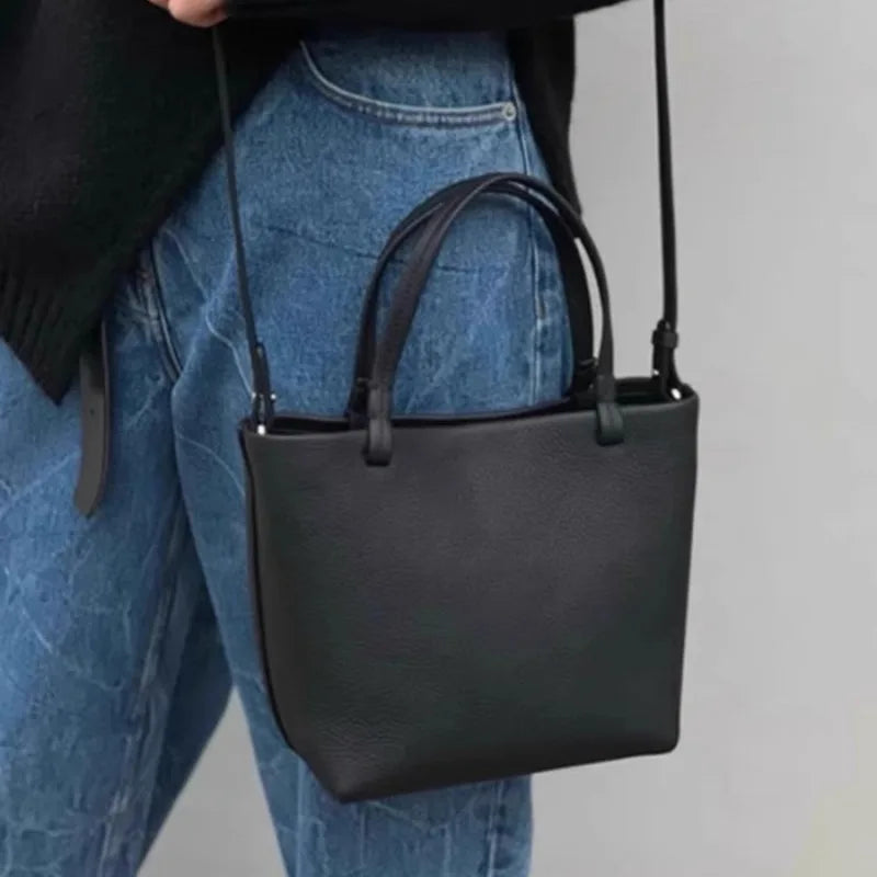 Women's Leather Small Tote & Crossbody Shoulder Bag