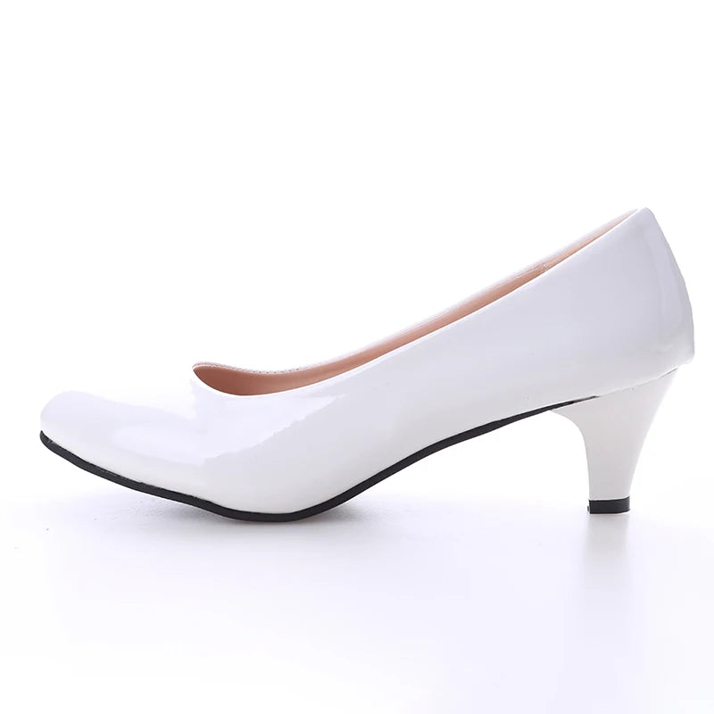 Women's Medium Spike Heel Round Toe Office Pumps