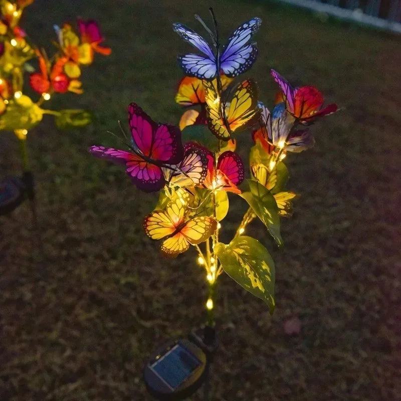 Solar Butterfly & Sunflower Lawn Lamp | Outdoor Garden Solar Light