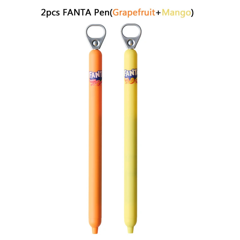 KACO x Fanta Pull-Tab Gel Pens,Creative Ins Signature Pen,0.5mm Quick Drying&Comfortable Grip Fun&Stess Relief Kawaii Stationery