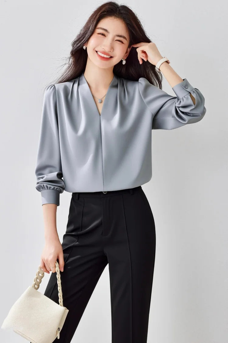 Women's Satin Office Blouse