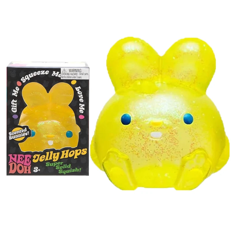 Needoh Fuzz Ball Jellyfish Squishy | Soft Stress Relief Squeeze Toy — Random Color, Festival Gift