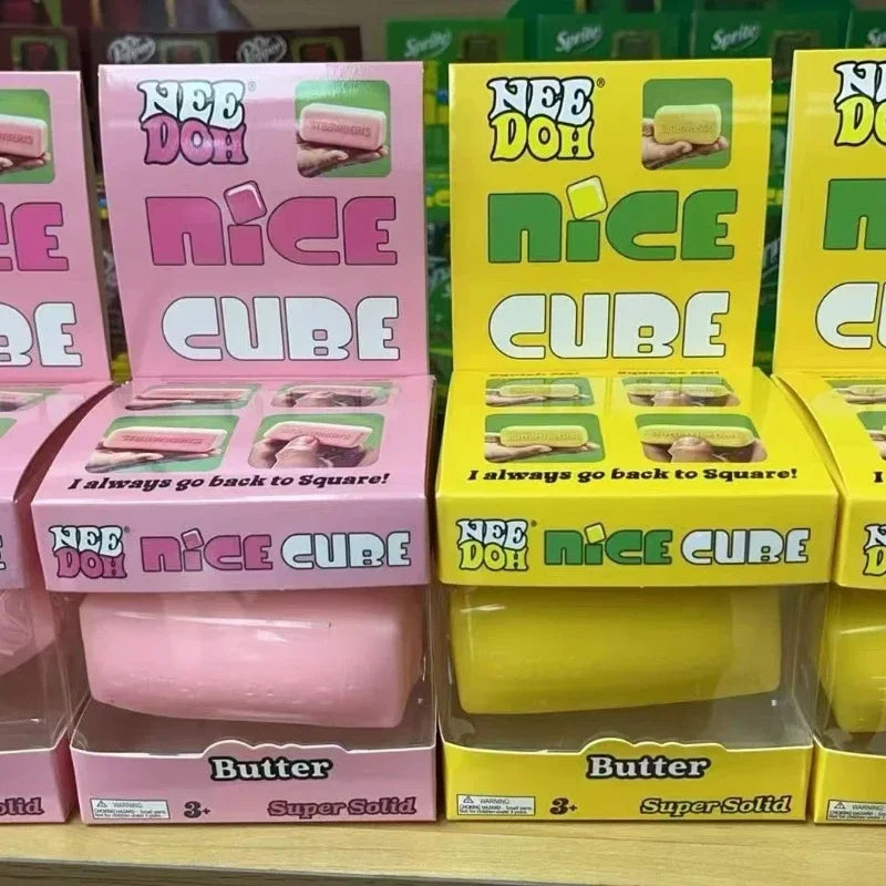 NeeDoh Nice Cube Glitter Sparkle Squeeze Toy — Slow Rising Sensory Fidget & Stress Relief