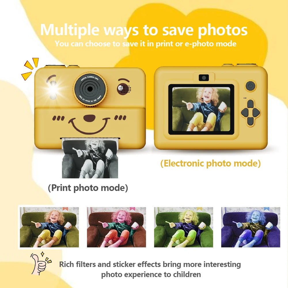 Kids Digital Camera With Instant Print Mini Printer 2.8inch Video Portable Thermal Instant Photo Print Kids Camera With Printer