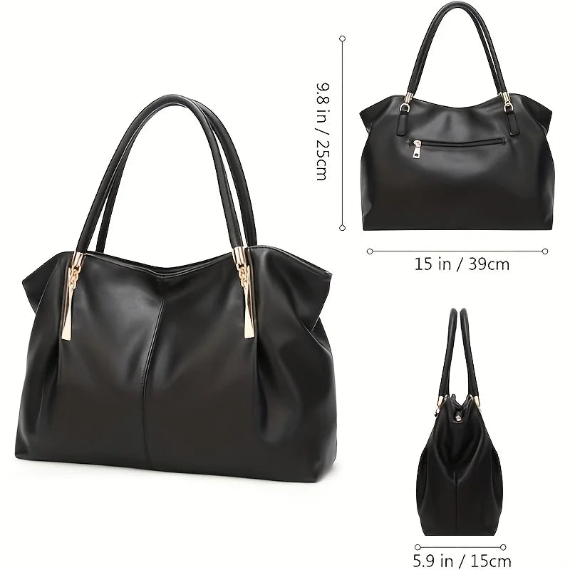 Women's Large Capacity Work Tote with Detachable Shoulder Strap