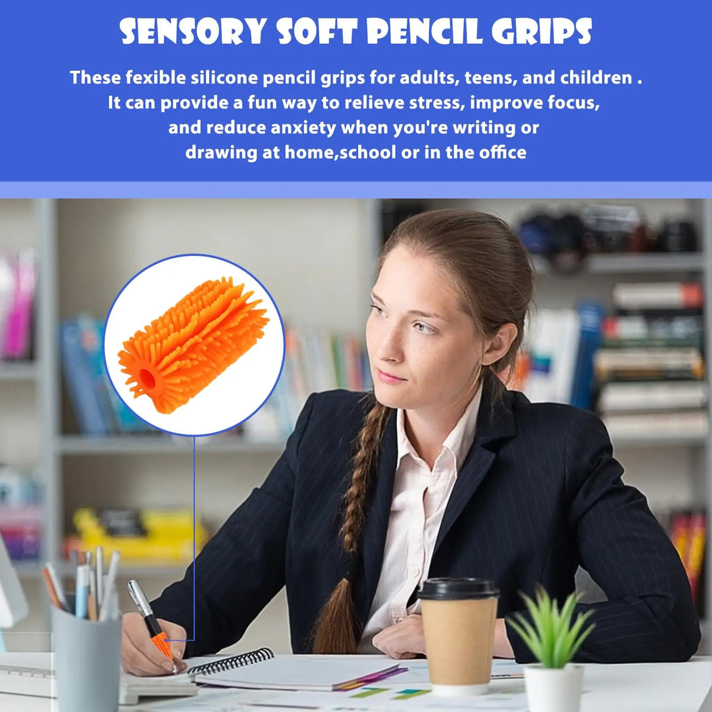 Stress Relief Pen Set Toy Silicone Silk Plush Pen Set Releases Pressure, Squeezes Creatively, Novel Stress Relief Toy Children's
