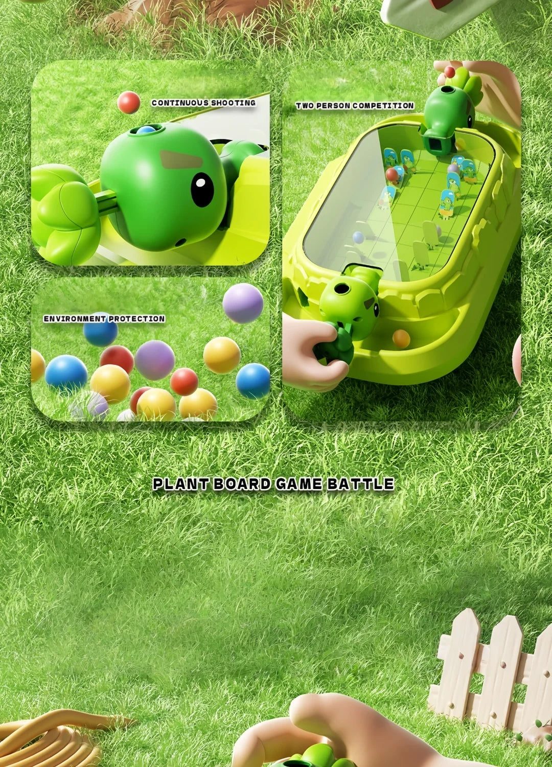 Plants vs Zombies 2-Player Tabletop Shooting Battle Game | Family Party Toy for Kids & Adults