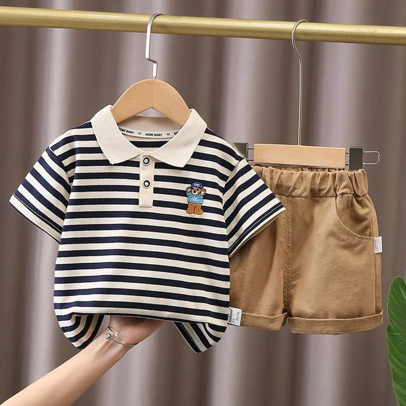 Baby & Toddler Boys' Cartoon T-Shirt & Shorts Summer Set