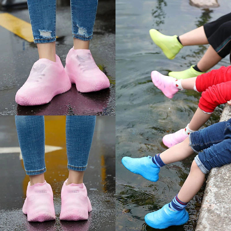 2026 New Reusable Waterproof Rain emulsion Shoes Covers Outdoor Rain Boot Overshoes Walking Shoes Accessories Shoe Cover 1Pair