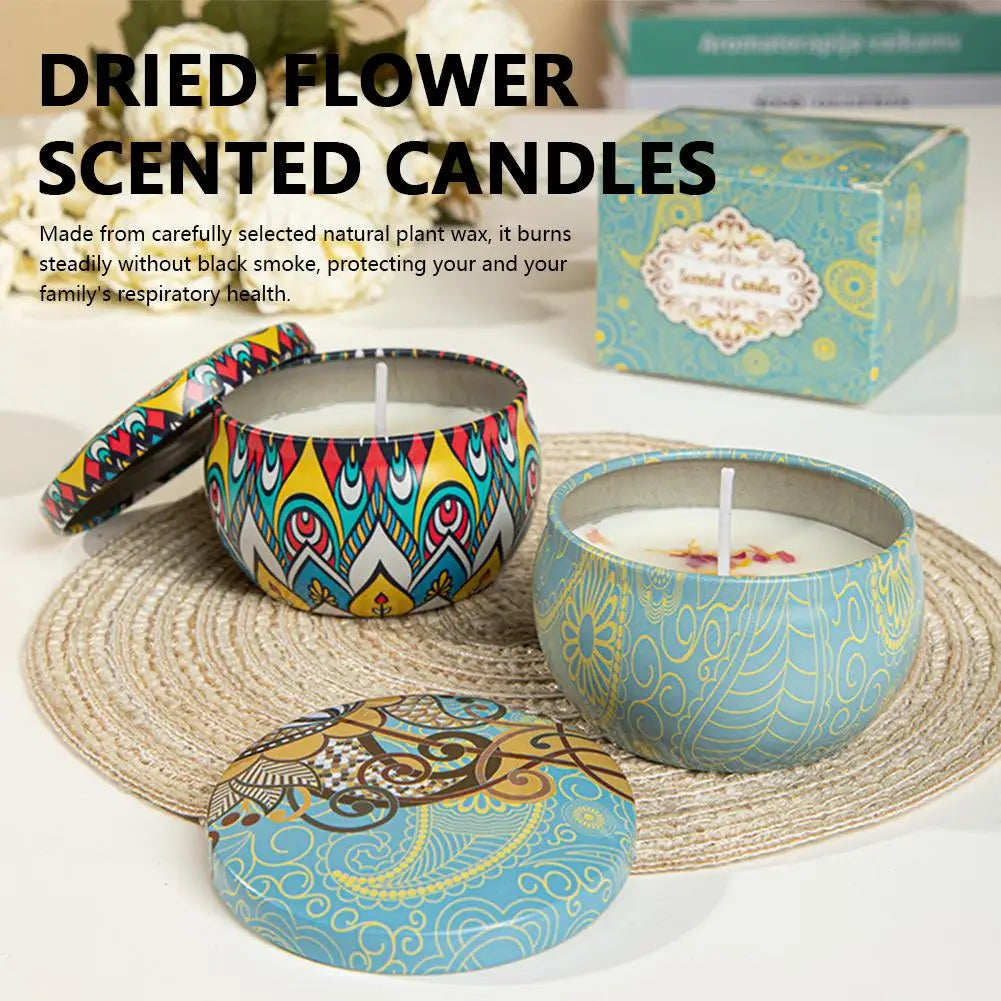 Vintage Floral Soy Wax Scented Candle Jar | 8 Fragrances – Lavender, Rose & More