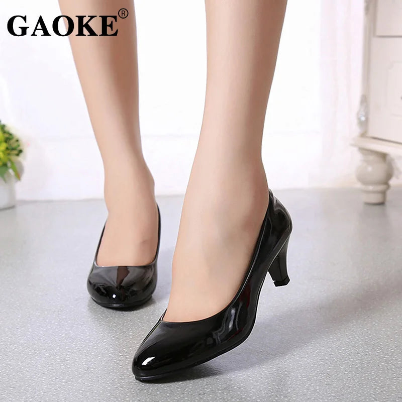 Women's Medium Spike Heel Round Toe Office Pumps