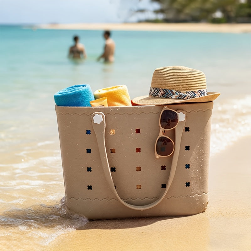 New Spring EVA Tote Bag High Quality Beach Bag, Spill-proof, Easy to Clean Sturdy And Durable Tote Bag Extra-large Capacity for Shopping, Travel, Parties, Outdoor Activities, Beach Essentials Perfect New Year Gift for Loved O