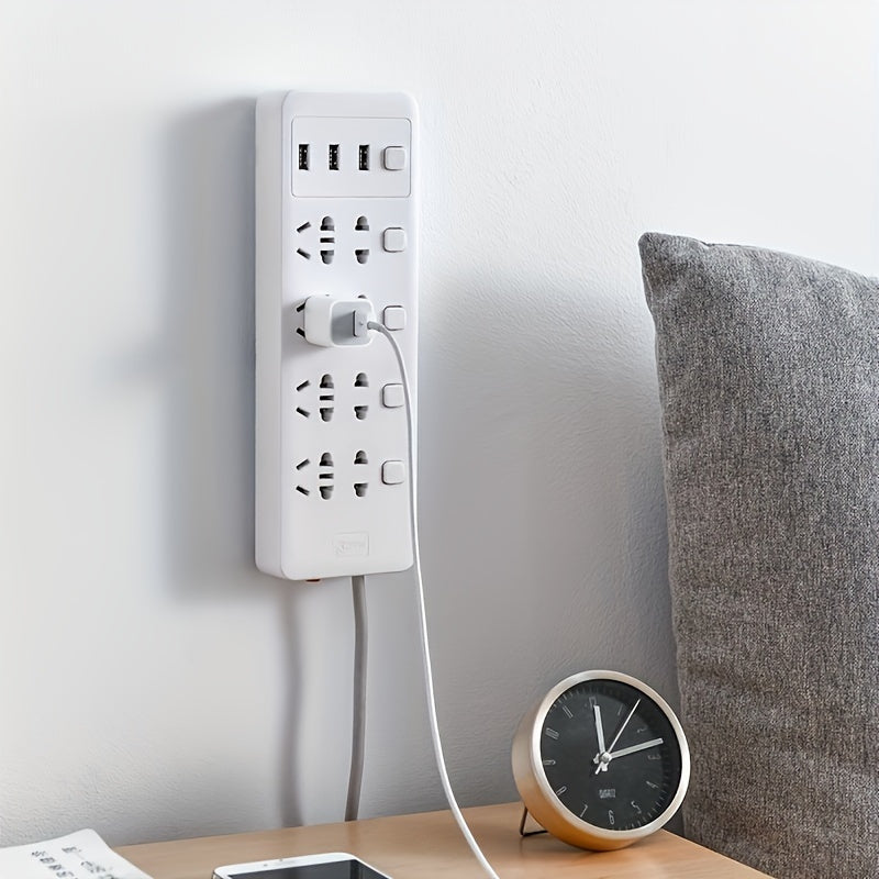 5pcs No Drill Wall-Mounted Plastic Power Strip Organizer - Removable Adhesive Multi-Purpose Storage Rack for Router, Remote Control & Cable Management, Durable Space-Saving Design for Home/Office, Office Organization, Minimal