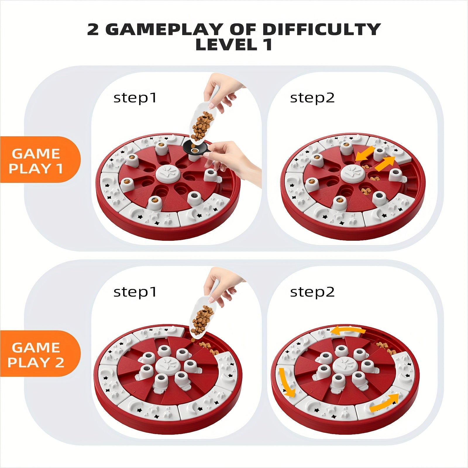 IQ Dog Puzzle Toy Level 2 in 1 Dogs Brain Stimulating Toys Mental Stimulation Treat/Food Puzzles Feeder Dispenser Interactive Puppy Smart Games