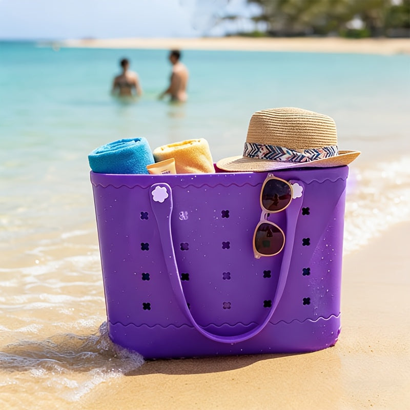 New Spring EVA Tote Bag High Quality Beach Bag, Spill-proof, Easy to Clean Sturdy And Durable Tote Bag Extra-large Capacity for Shopping, Travel, Parties, Outdoor Activities, Beach Essentials Perfect New Year Gift for Loved O