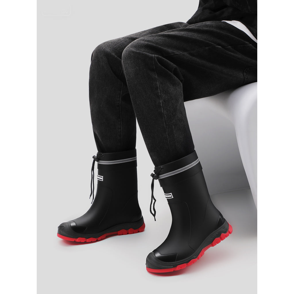 Women's High-end High Quality Rain Boots, Mid-calf Non-slip Rubber Rain Boots with Lightweight Cushioned Soles, Comfortable and Breathable, Suitable for Outdoor Walking, Gardening, and Various Weather Conditions