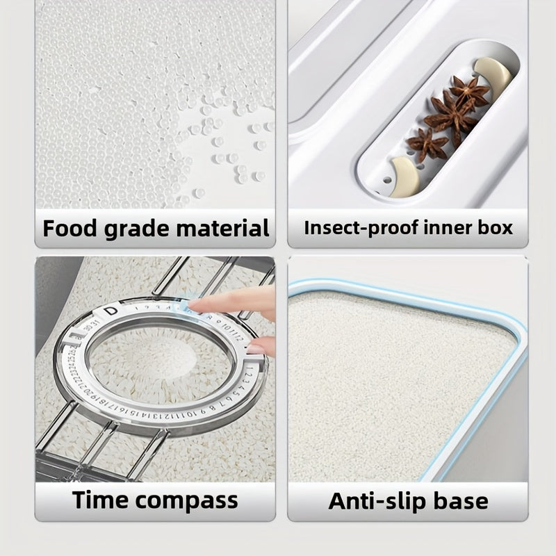 Airtight Food Storage Containers Set, Reusable Insect & Moisture Proof Sealable Grain Dispenser, PET Square Flip Top Rice Canister, for Kitchen Pantry Organization, 2 Sizes - 2, 85gal & 2, 06gal, Hand Washable, Durable Plasti