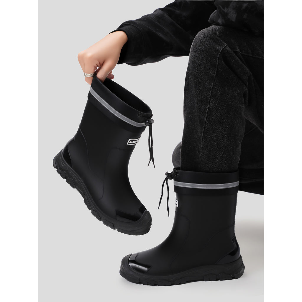 Women's High-end High Quality Rain Boots, Mid-calf Non-slip Rubber Rain Boots with Lightweight Cushioned Soles, Comfortable and Breathable, Suitable for Outdoor Walking, Gardening, and Various Weather Conditions