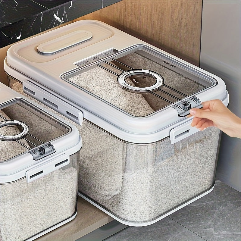 Airtight Food Storage Containers Set, Reusable Insect & Moisture Proof Sealable Grain Dispenser, PET Square Flip Top Rice Canister, for Kitchen Pantry Organization, 2 Sizes - 2, 85gal & 2, 06gal, Hand Washable, Durable Plasti