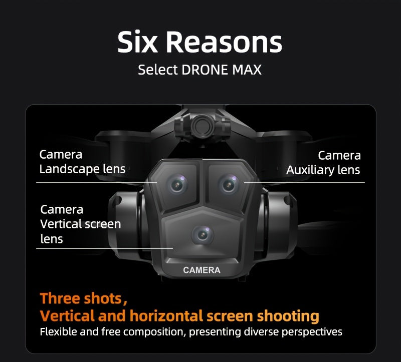 C10 Drone With Aerial Camera Three, 360° Infrared Obstacle Avoidance, Remote Control Boys And Girls Gifts, Outdoor Games