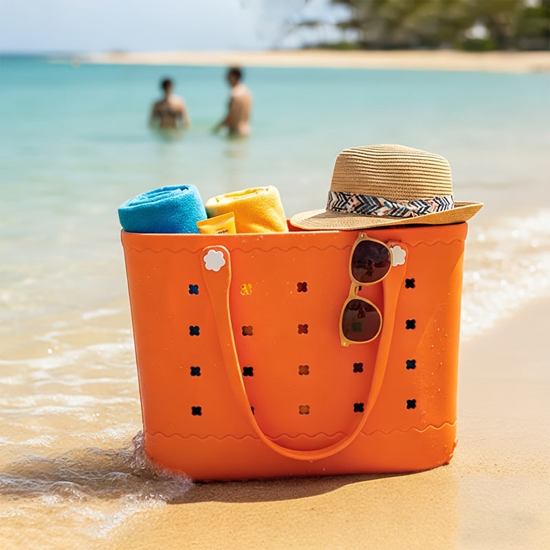 New Spring EVA Tote Bag High Quality Beach Bag, Spill-proof, Easy to Clean Sturdy And Durable Tote Bag Extra-large Capacity for Shopping, Travel, Parties, Outdoor Activities, Beach Essentials Perfect New Year Gift for Loved O
