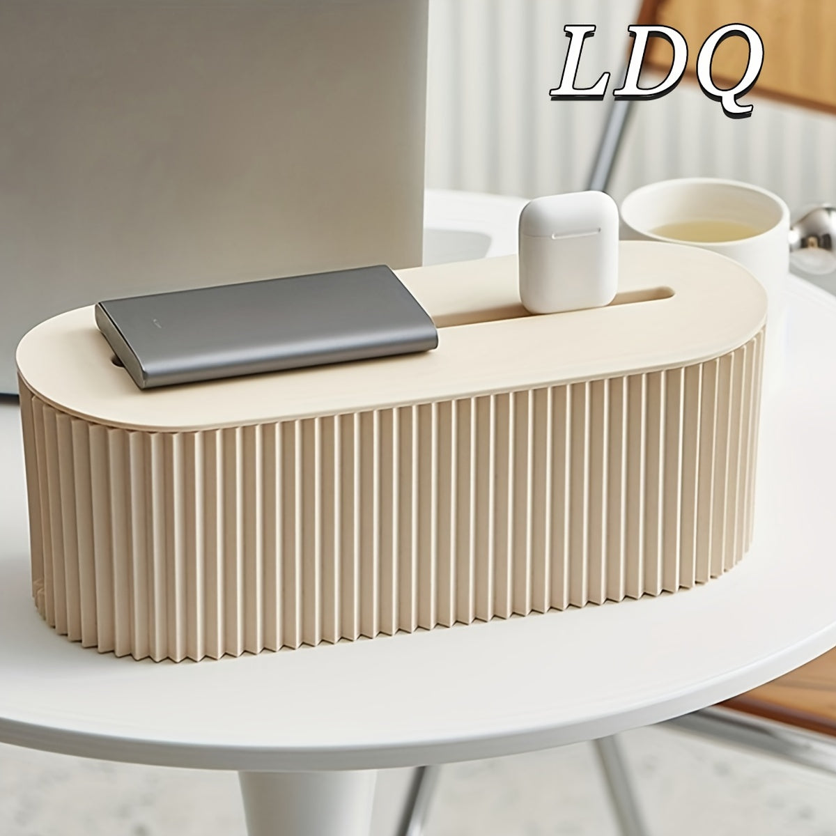 1pc High-Capacity Cable Storage Box - Space-Saving Desktop Cord Organizer with Lid for Office, Home Office, Living Room, and Home Storage & Organization